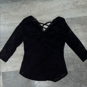 No Boundaries Black Lace Blouse